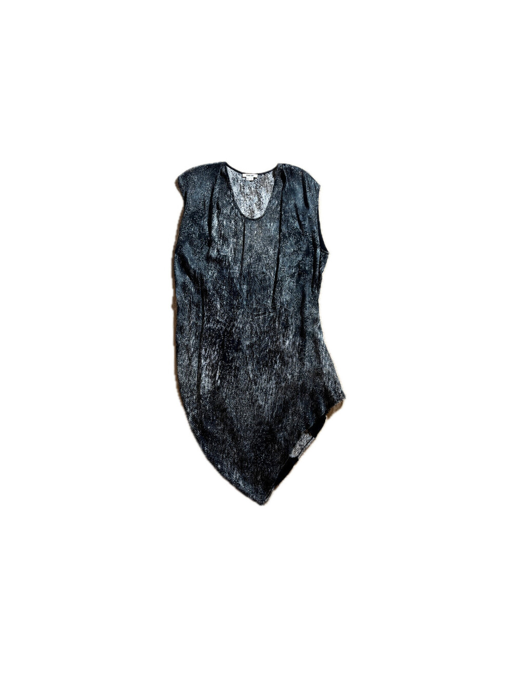 Helmut Lang Asymmetric Printed Burnout Top Women's Size Large